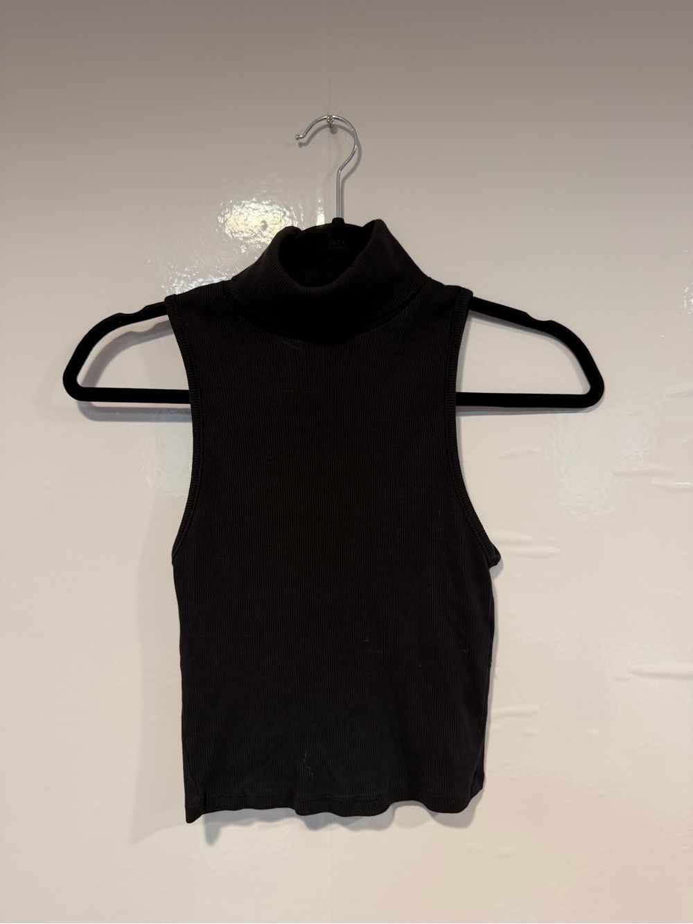 Zara Sleeveless Turtleneck Tank Top - Black‎